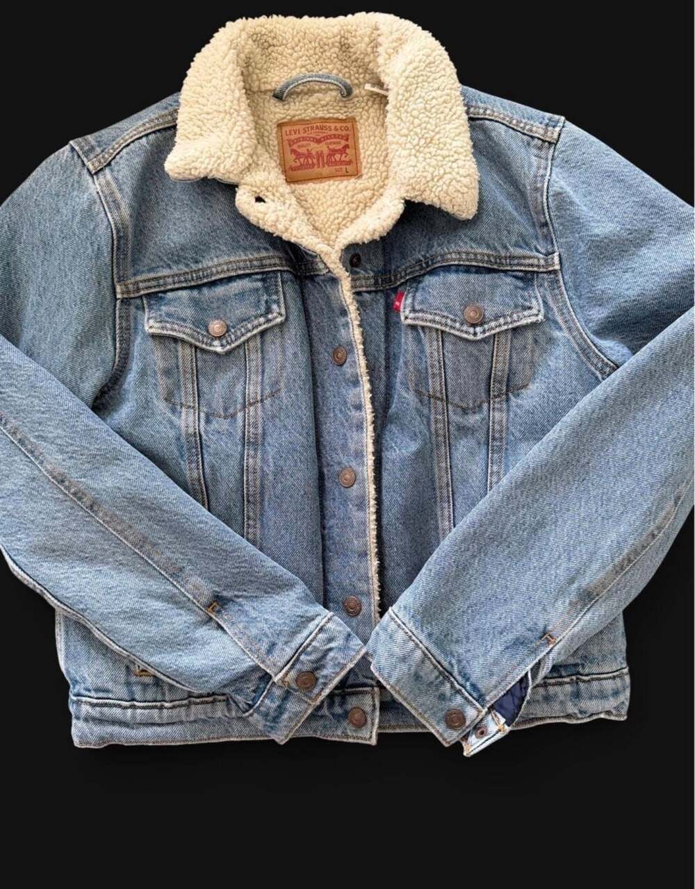 Levi's Sherpa Lined Denim Trucker Jacket Size Large